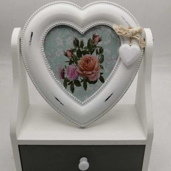 جرار اكسسوارات خشب مع مراية قلب 2499/1